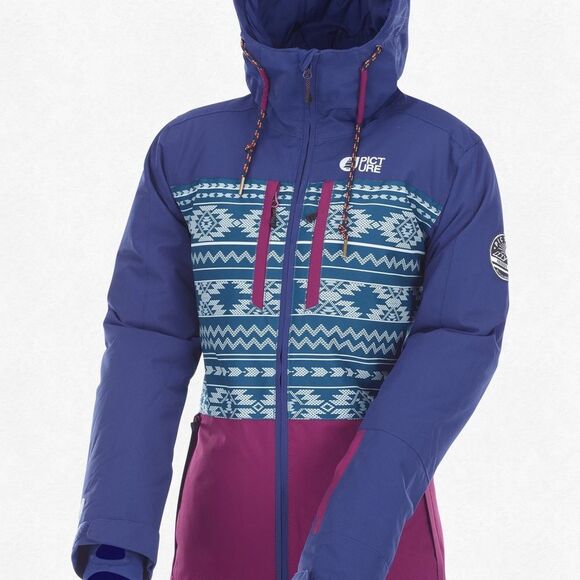 PICTURE ORGANIC MINERAL Snowboarding Coat Jacket DARK BLUE Women’s Large Ski - Picture 3 of 4